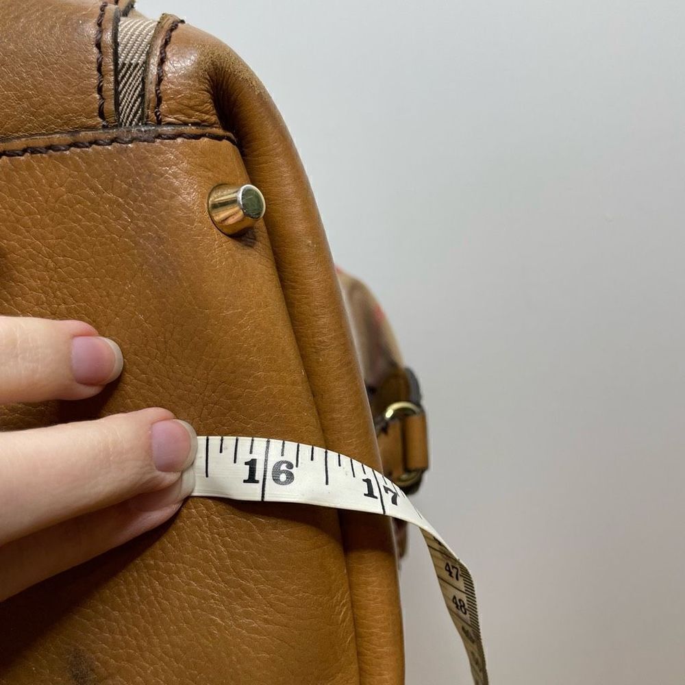 Burberry Nova Check Baby Bag Oversized Travel Duffle Purse Canvas Leather - Picture 4 of 16